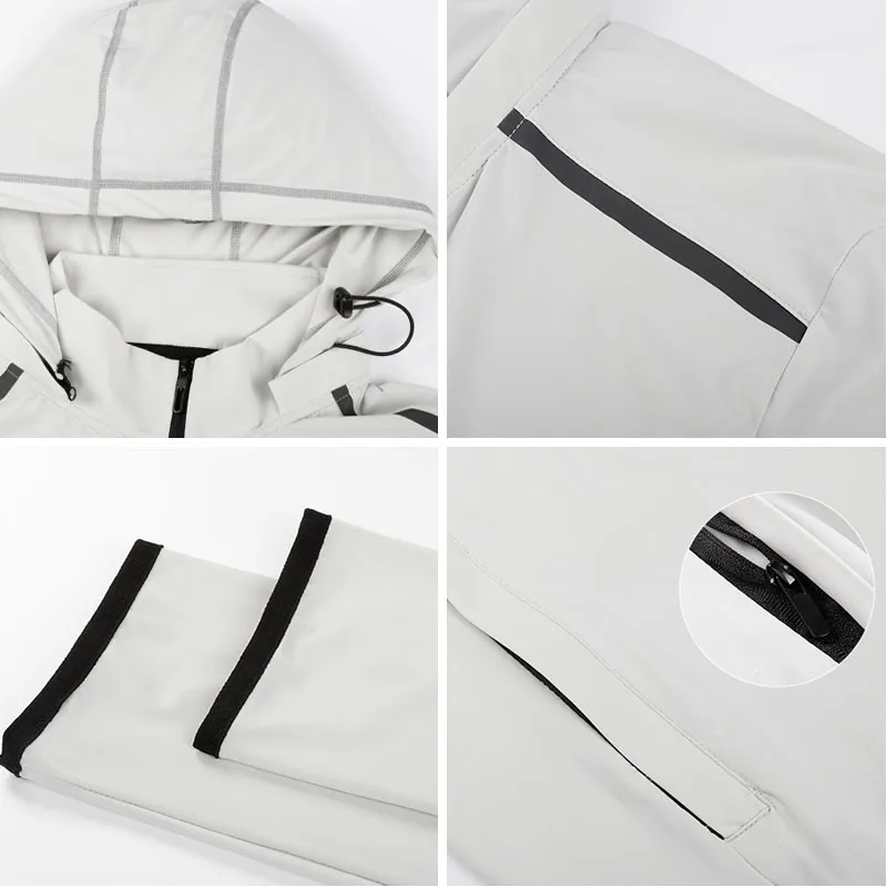 Осеннее Новое солнцезащитное Мужское пальто с капюшоном стоячий воротник