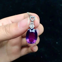 luxury amethyst pendant for party 12mm16mm vvs grade natural amethyst necklace pendant 925 silver ewelry gift for woman