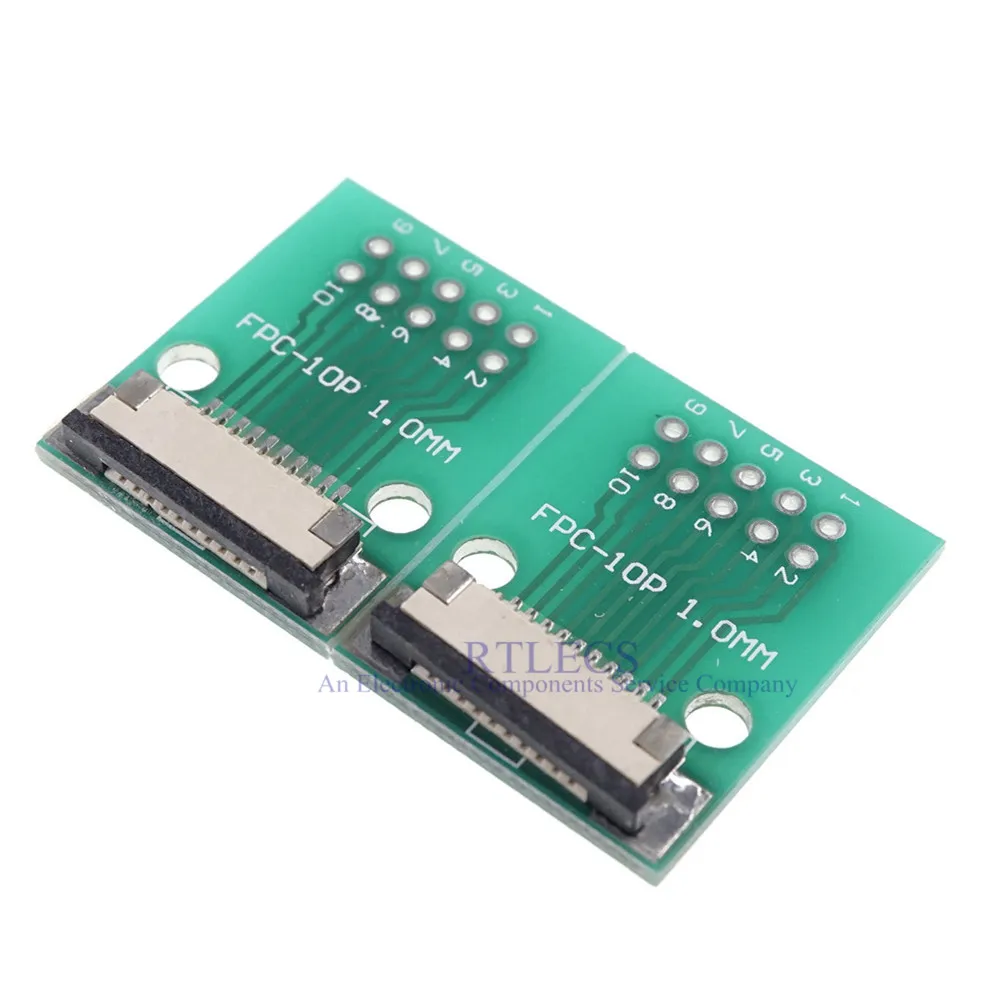 2 шт. Гибкий плоский кабель FFC/FPC разъем адаптера 10 Pin 1 0 мм до 54 x 2x5 сквозное
