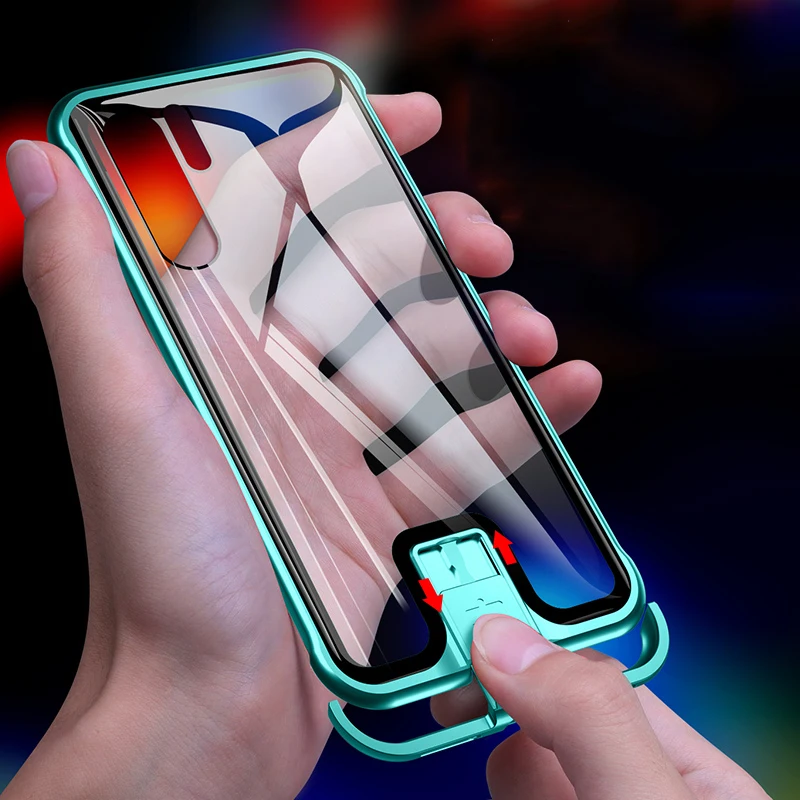 Модный чехол для Huawei P30/ Pro твердость 9h прозрачное закаленное стекло и Алюминиевый