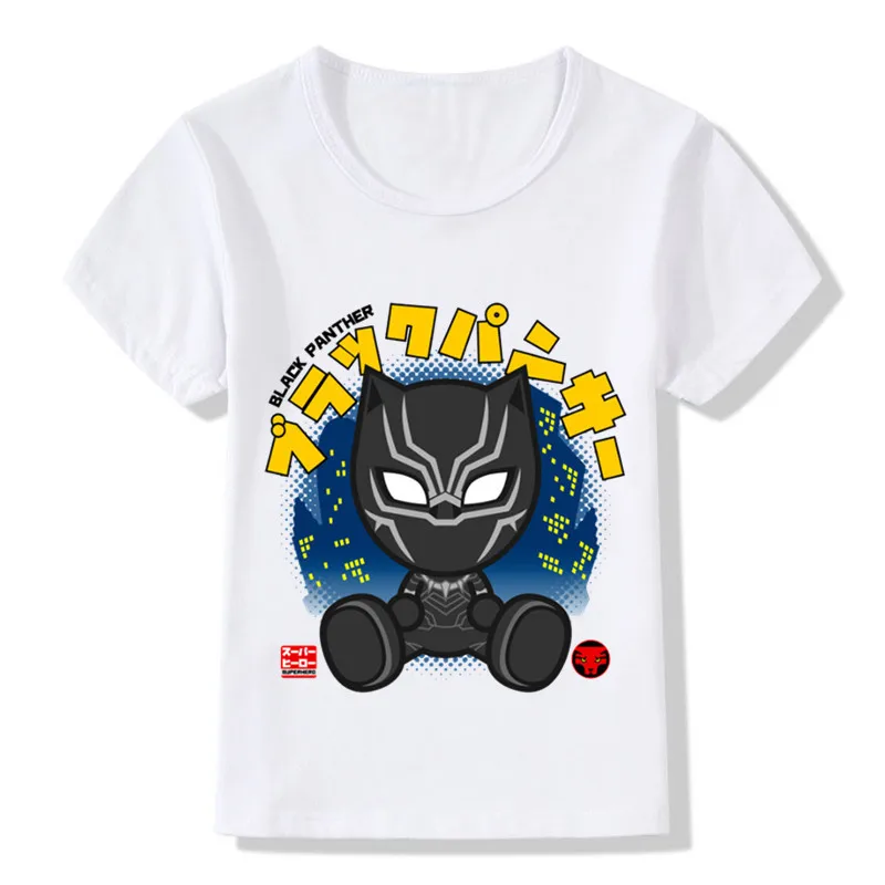 Модные детские футболки с изображением черной Пантеры забавные летние для