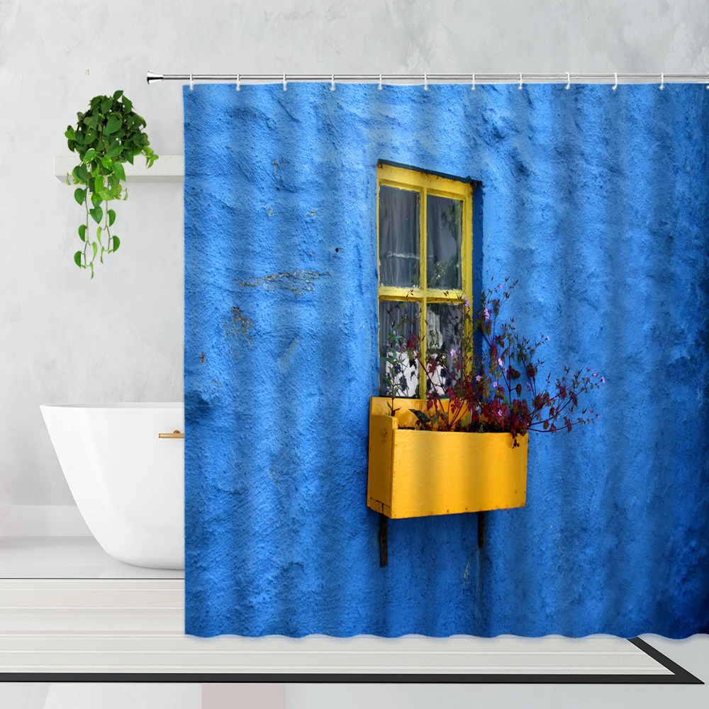 Розовая Занавеска на окно садовые цветы занавеска для душа красивый город улица