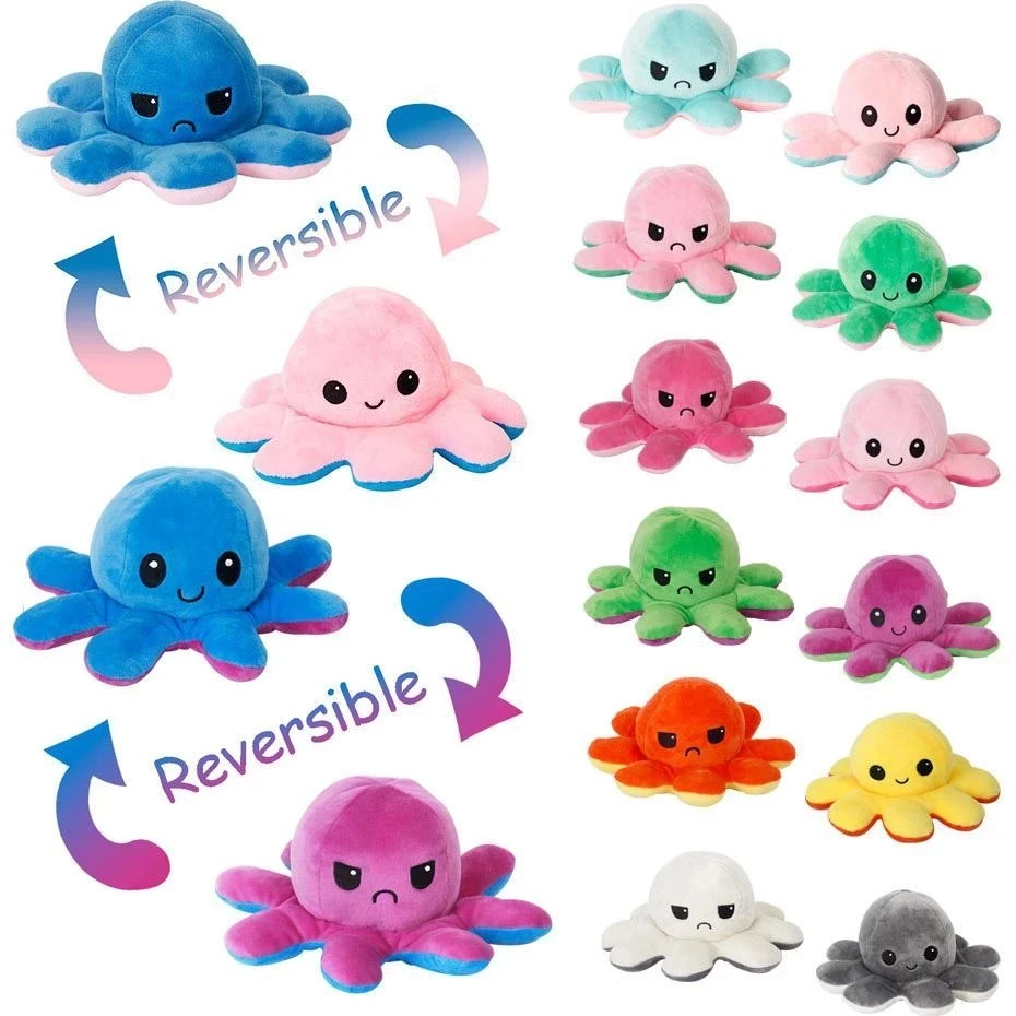 

Fashion Reverse Ornaments pulpo Octopu Octops Flip Octopus Kids Party Birthday Toy Toys New Toy Emotion Peluches supplies Set