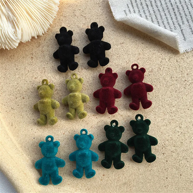 2 шт 42 мм длинные серьги в виде пушистого медведя подвески из смолы ювелирные