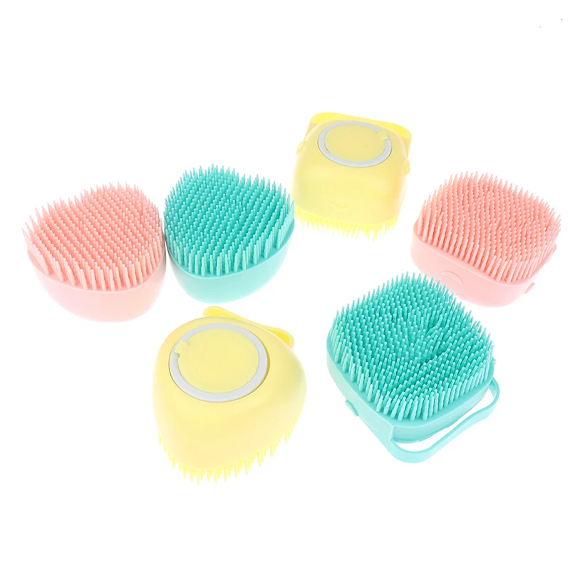 

Bathroom Puppy Dog Cat Bath Massage Glove Brush Soft Safety Silicone Pet Tools