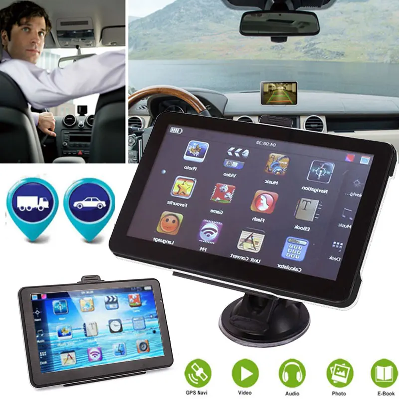 

7 Inch Car Gps Navigation Capacitive screen Sat Nav Free Map 128M portable Europe Map North America map Australia the Middle Eas