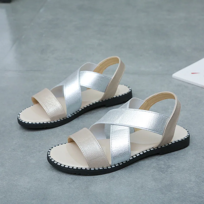 Hokszvy 2020 одноцветные классические сандалии с низким верхом Женские Новые Простые