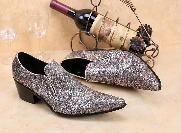 Блестящие красные свадебные туфли из натуральной кожи с высоким берцем Модные