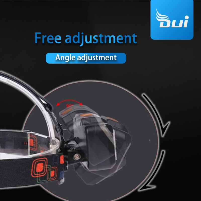 DUI XML T6 + COB светодиодный 3 Мощный налобный фонарь перезаряжаемая фара 18650