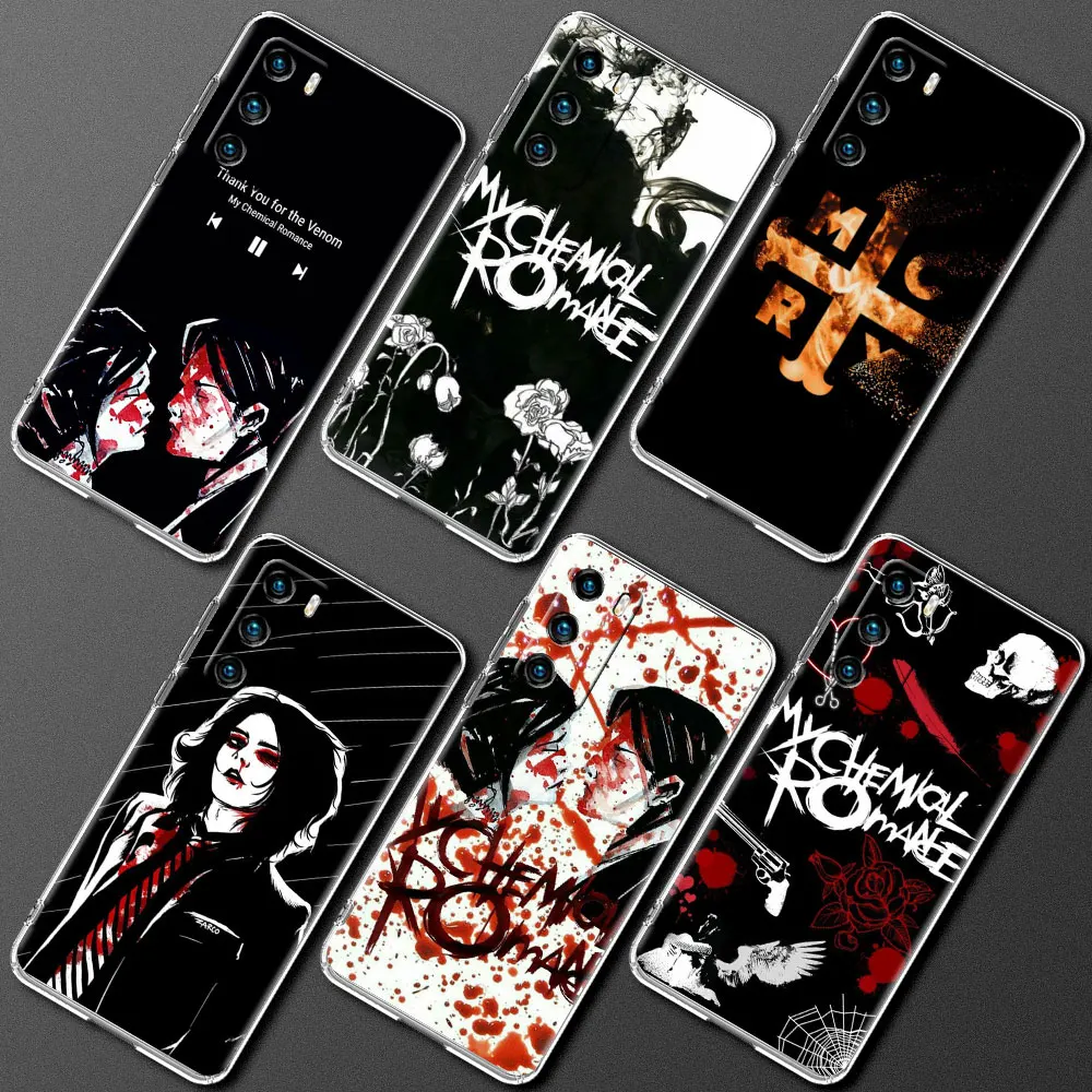 

Transparent Case for Huawei P Smart Z P30 P40 Lite E P20 Pro Y6 Honor Play 9A 20 9X Clear Smartphone Cover My Chemical Romance