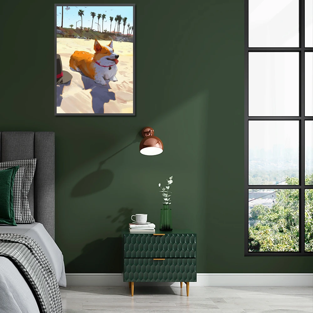 

Abstract painting animal dog and lion head man oil painting gift painting office living room corridor home decoration mural