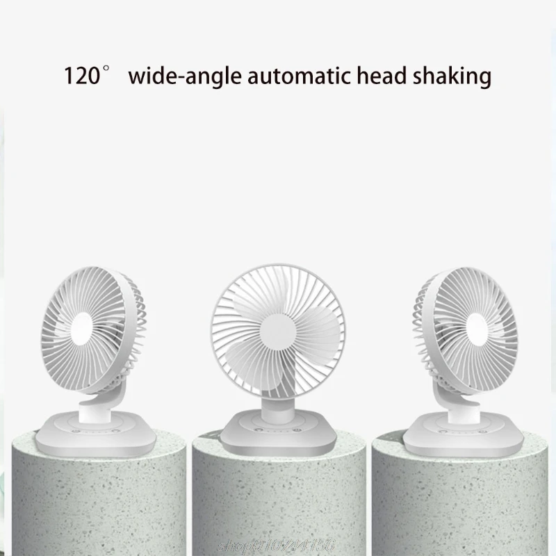 

3000mAh USB Rechargeable 120 Degree Oscillation Desk Fan 3 Gear Shaking Head for Home Office Dormitory Outdoor A13 21 Dropship
