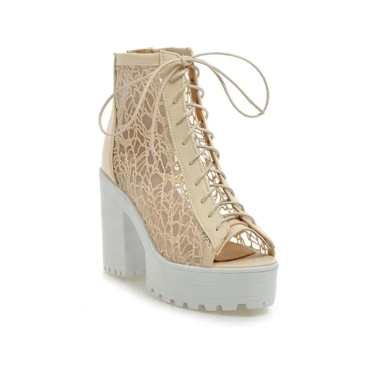 Сандалии женские с сетчатым ремешком босоножки на платформе обувь открытым