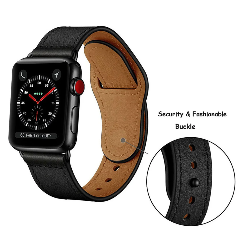Ремешок для наручных часов Apple Watch 38 мм, 42 мм, из натуральной кожи петлевой ремешок для наручных часов Iwatch, версия 5/4/3/2/1 44 мм 40 мм браслет аксессуары для часов