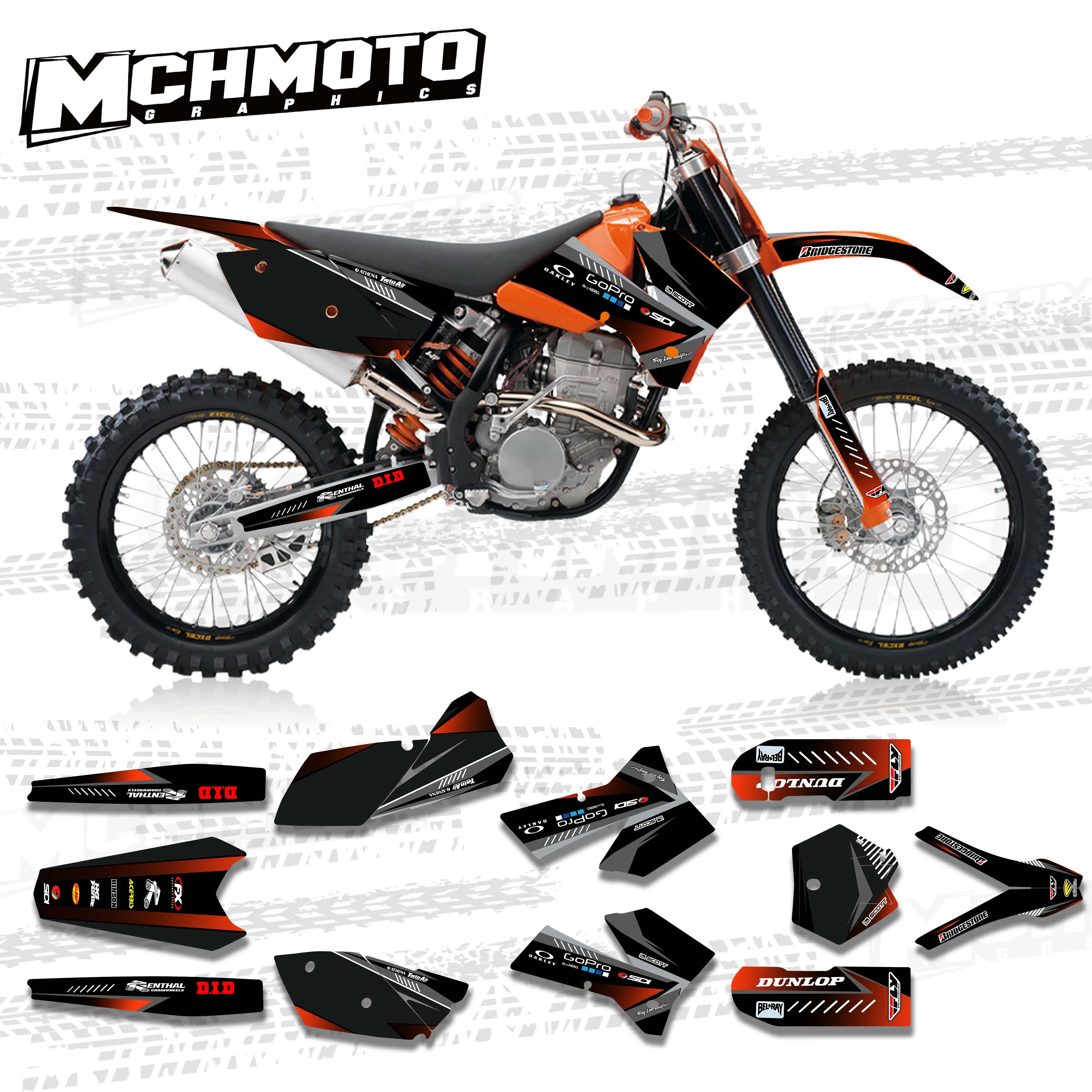 MCHMFG для KTM 125 200 250 300 400 450 525 EXC 540 2005 2006 2007 полный графический Набор наклеек наклейки