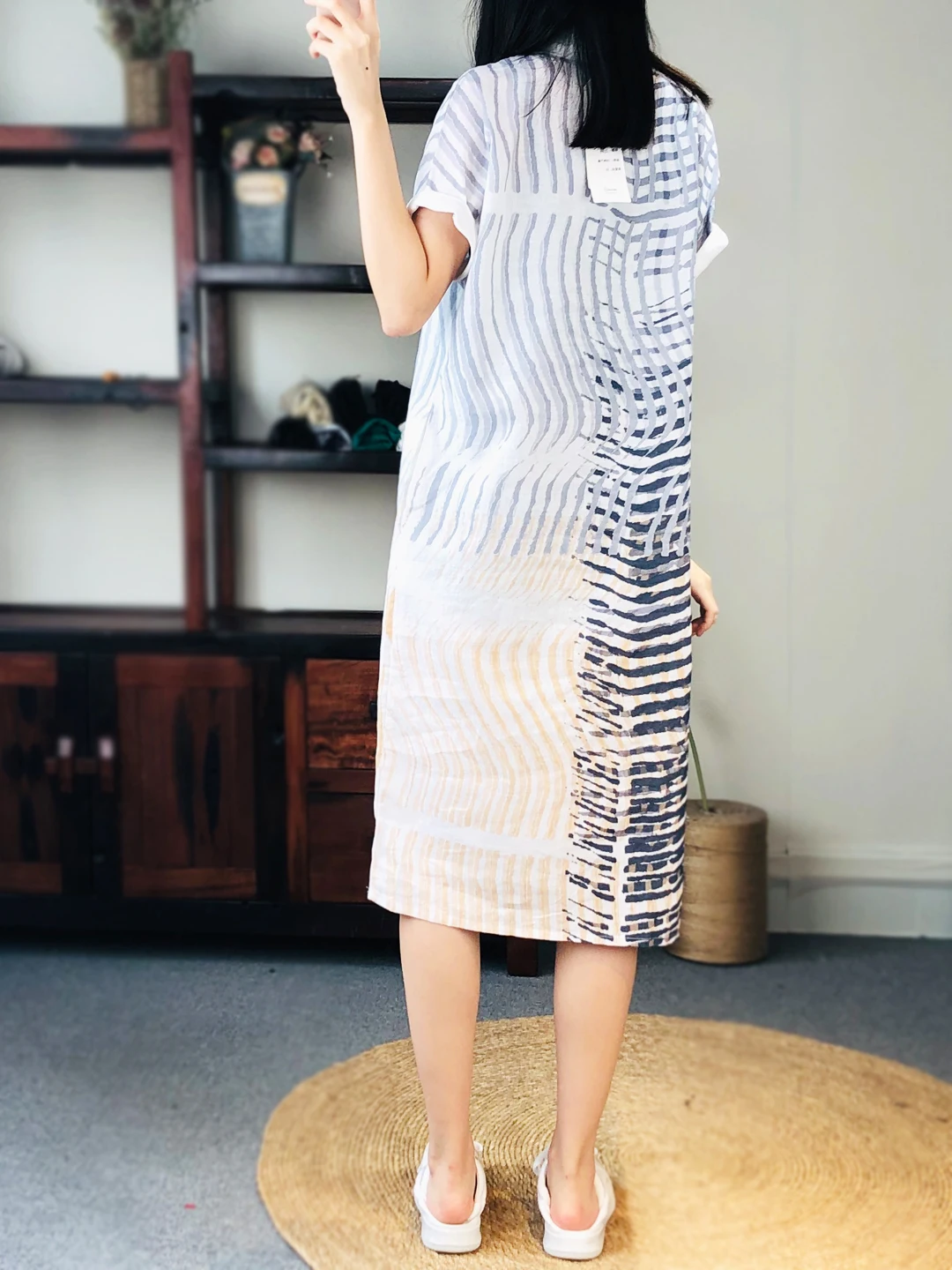 

Women Dress 2021 Summer Loose Dresses Women Vintage Retro Floral Printed Casual Office Ladies Dress Vestido SY057