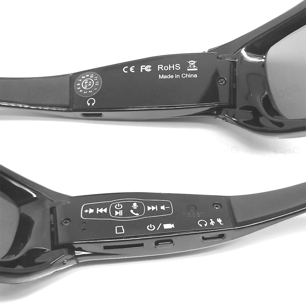 저렴한 MS2 1080P 블루투스 DV 안경 스마트 비디오 카메라 음악 이어폰 편광 된 스포츠 선글라스 무선 통화 운전 레코더