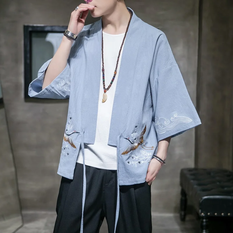 Рубашка мужская хлопковая в китайском стиле повседневный костюм Тан