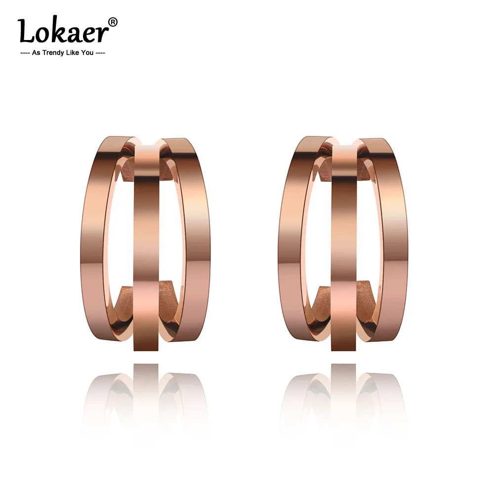 Модные серьги Lokaer из нержавеющей титановой стали 3 шт. полукруглые