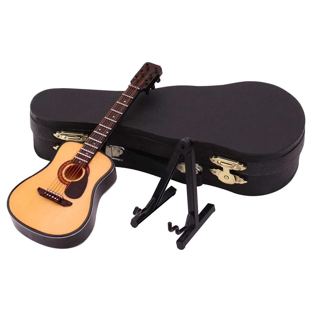 10 см масштаб народная деревянная цветная гитара модель DIY декорации Аксессуары