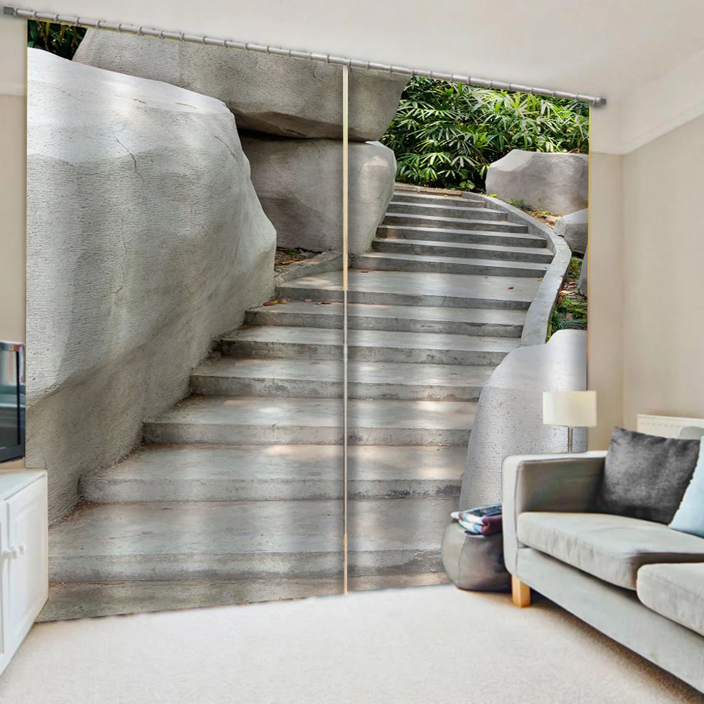 Роскошные затемненные 3D оконные шторы для гостиной спальни серые конские