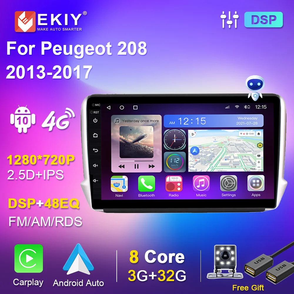 

For Peugeot 208 2008 2013-2017 Android Car Radio Autoradio Multimedia Video Player Navigation GPS Stereo Audio for Cars 2din
