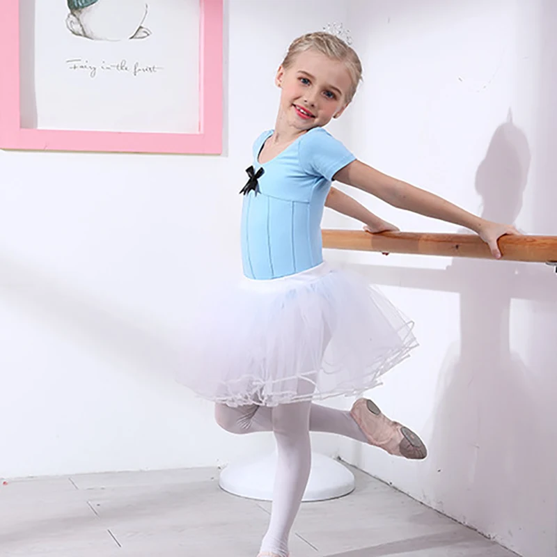 Модный детский балетный костюм для танцев юбка-пачка тренировочный из двух