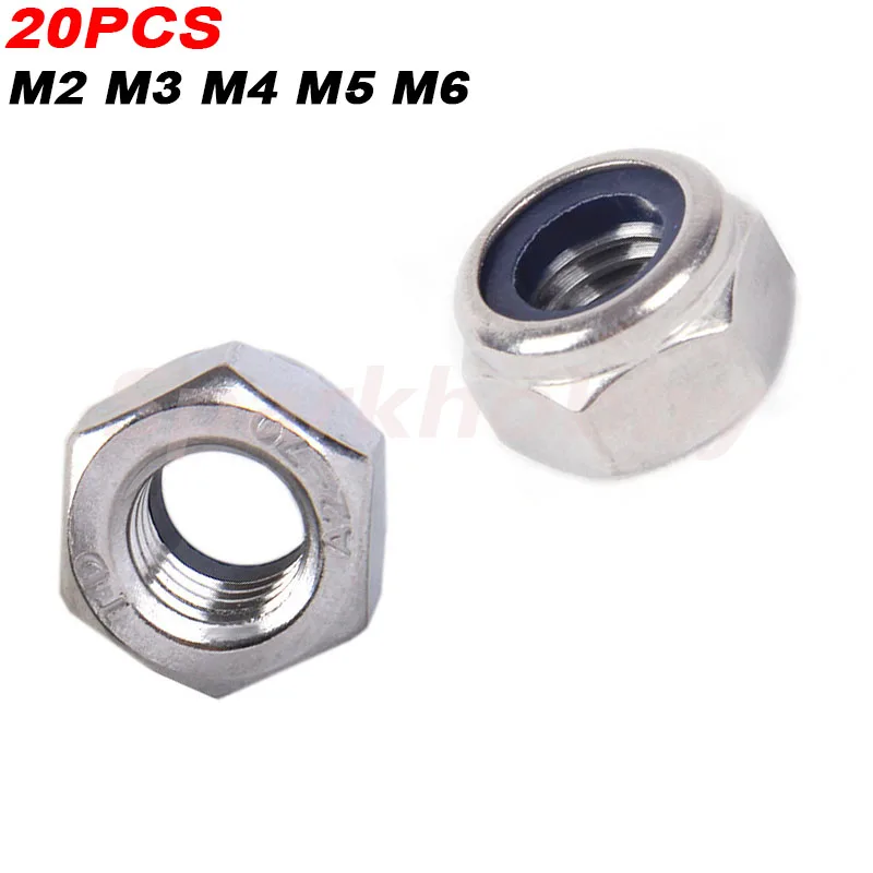 

20PCS Sparkhobby M2 M3 M4 M5 M6 Self-locking Nylon Ring Lock Nut Anti-loose Nut Hex Nut for 2212 Series Motor Landing Gear parts