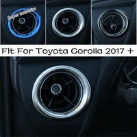 lapetus stainless steel interior dashboard air conditioner ac vent outlet frame cover trim 2pcs fit for toyota corolla 2017 2018