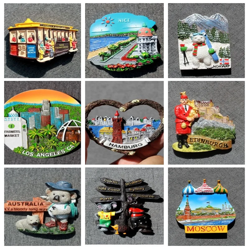 3d магниты на холодильник сувенир Лас Вегас Австралия Москва Люксембург Токио