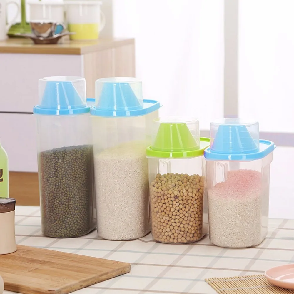 INNERNEED Transparent Food Storage Box Sealed Crisper Grains Tank Household Kitchen Cans Containers for Dry Cereals | Дом и сад