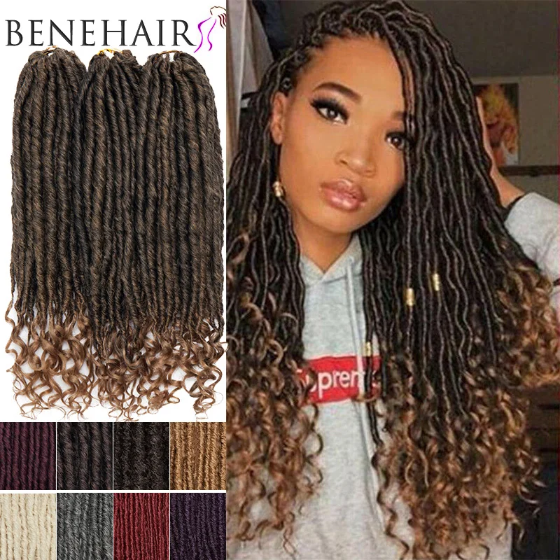 BENEHAIR Ombre искусственные локоны в стиле Crochet волосы богиня косы Locs синтетические