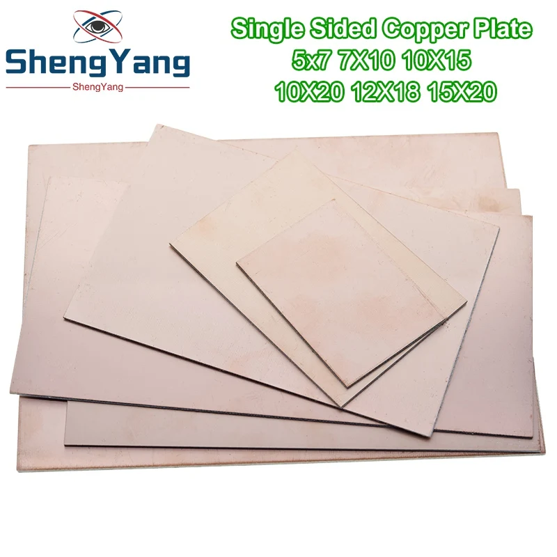 Односторонняя медная плакированная пластина FR4 PCB 5x7 7x10 10x15 10x20 15x20 12x18 набор для