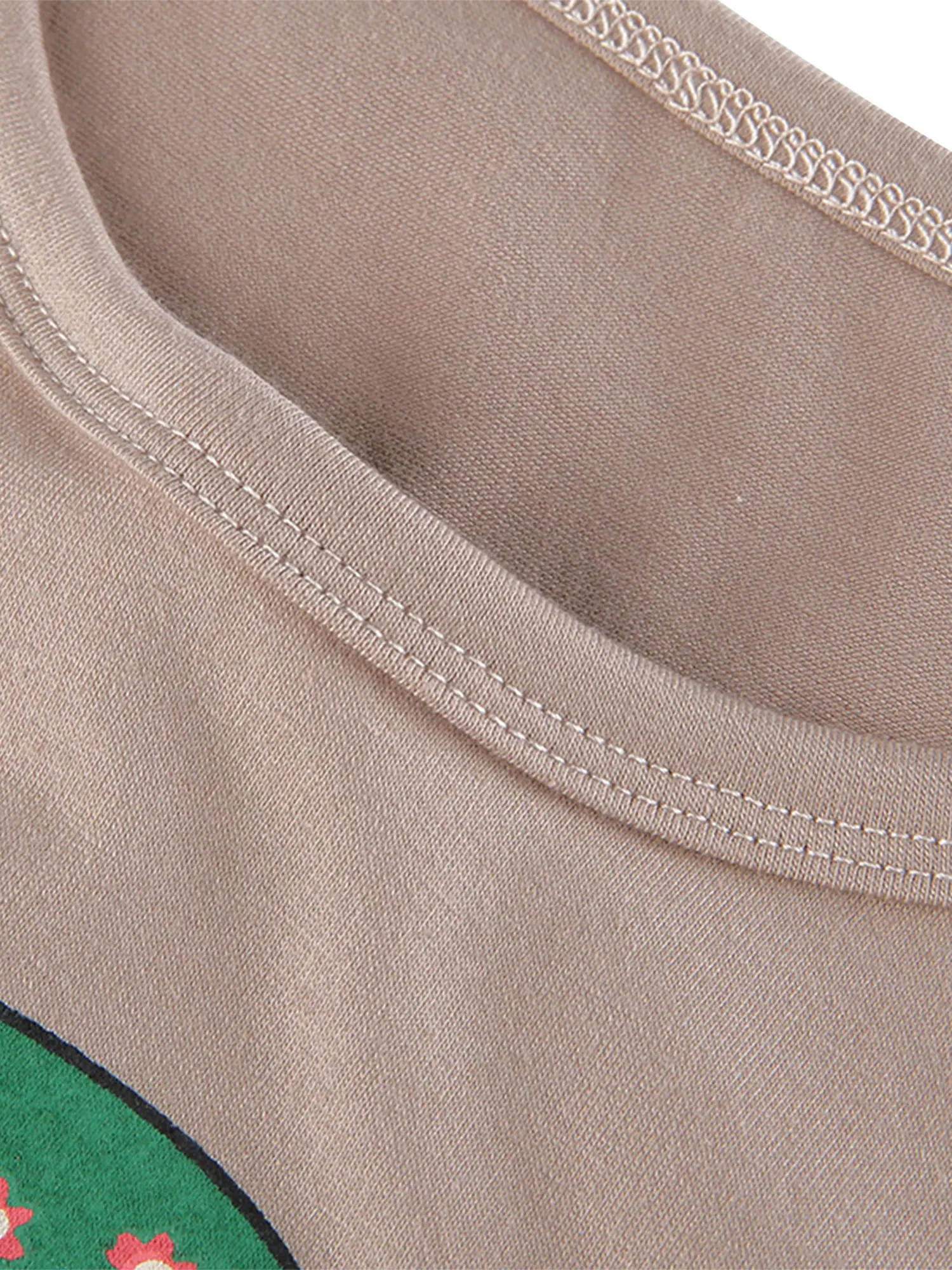 

Women's Round Neck Crop Tops, Casual Short Sleeve Slim Fit Cartoon Mushroom Print Tee Shirts