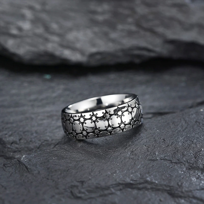 Кольца мужские из нержавеющей стали простые литературные стильные кольца