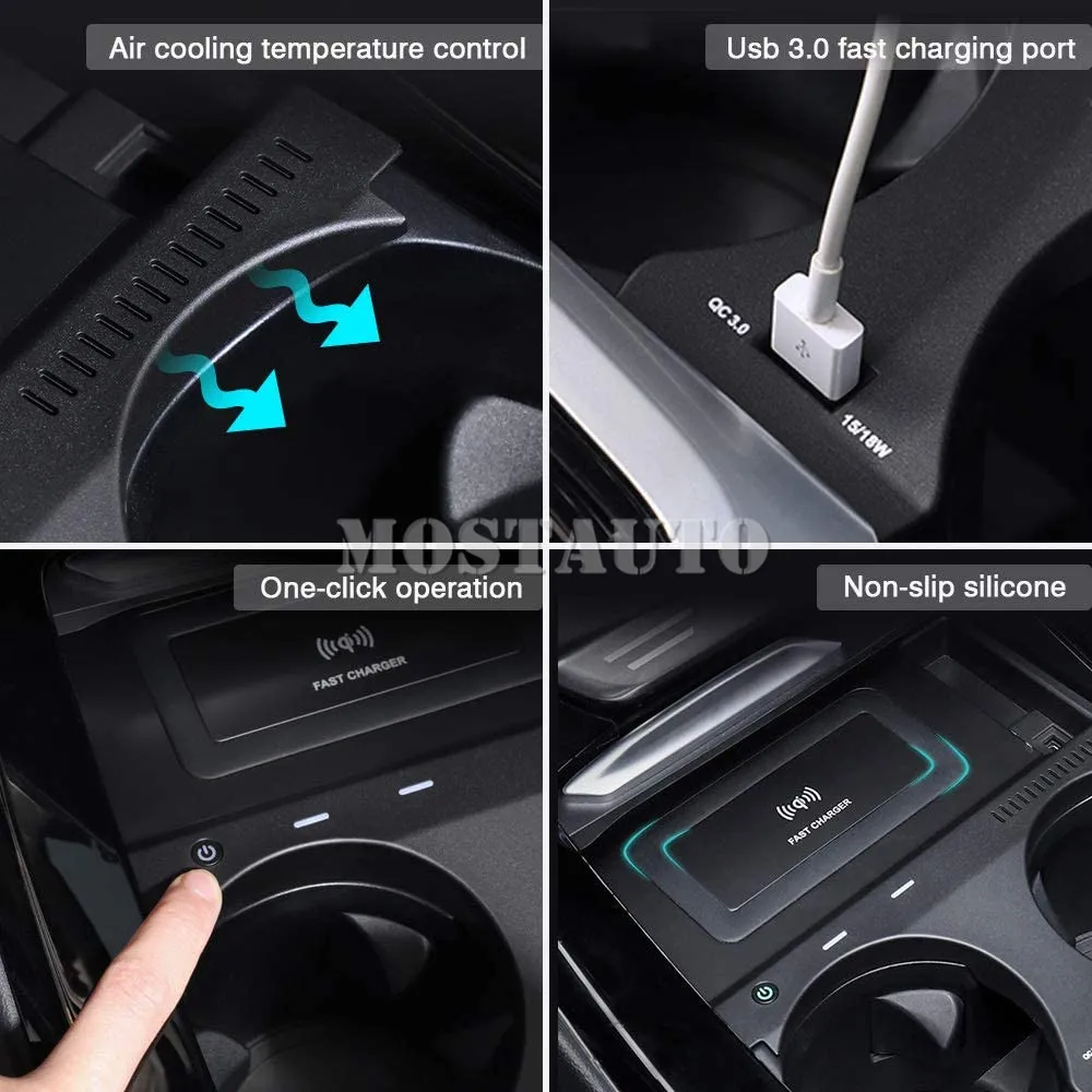 

For BMW X3 X4 G01 G02 Wireless Car Charger Fast Charging Plug And Play 2018-2021 The Phone With QI Wireless Charging