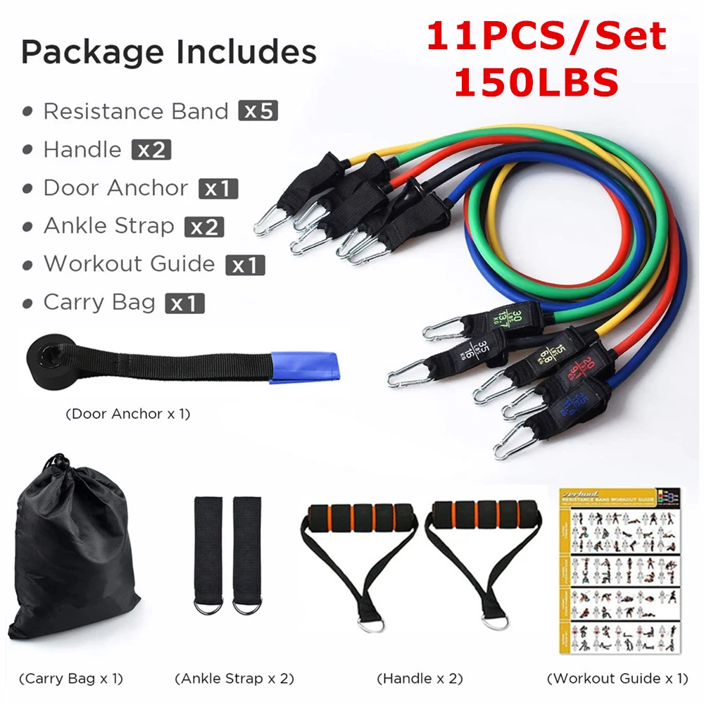 Набор эспандеров повязки для упражнений с дверным АНКЕРОМ тренировок