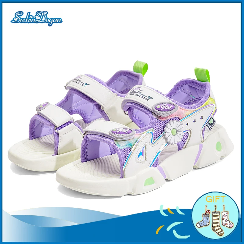 

Summer Girls Sandals EVA Foam Footbed Children's Shoes Multi Hook-and-loop Closures Kids Sandals Comfortable Softly Supports