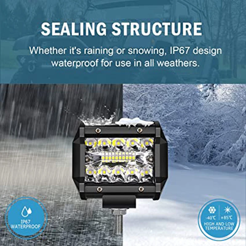 Светодиодная панель рабочего освещения 4 дюйма 60 Вт водонепроницаемость IP67 для