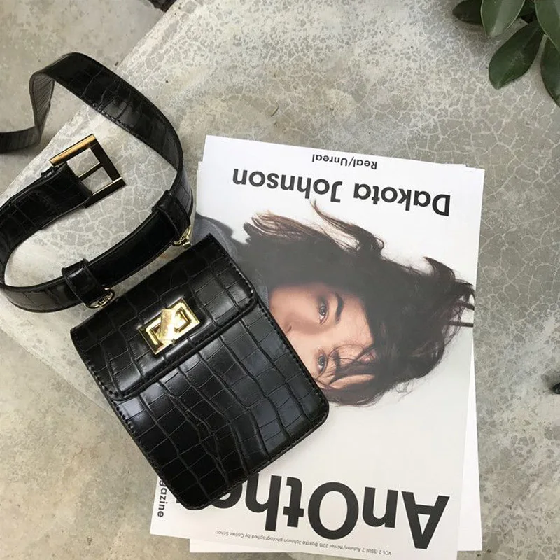 Женские поясные сумки из искусственной кожи аллигатора Ретро Поясная Сумка Повседневный Пояс на талию сумка женская мини-сумка модная сумка для телефона