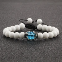 white beaded bracelet men natural strand bracelets handmade adjustable women braceletbangles yoga healing energy jewelry gifts