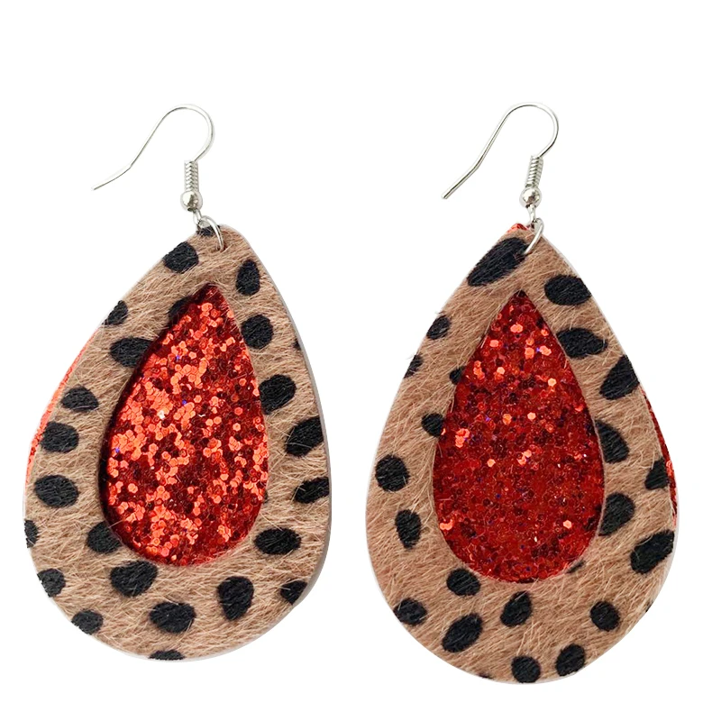 

Новый товар! Серьги с леопардовым принтом, золотистые, блестящие, с двумя слоями