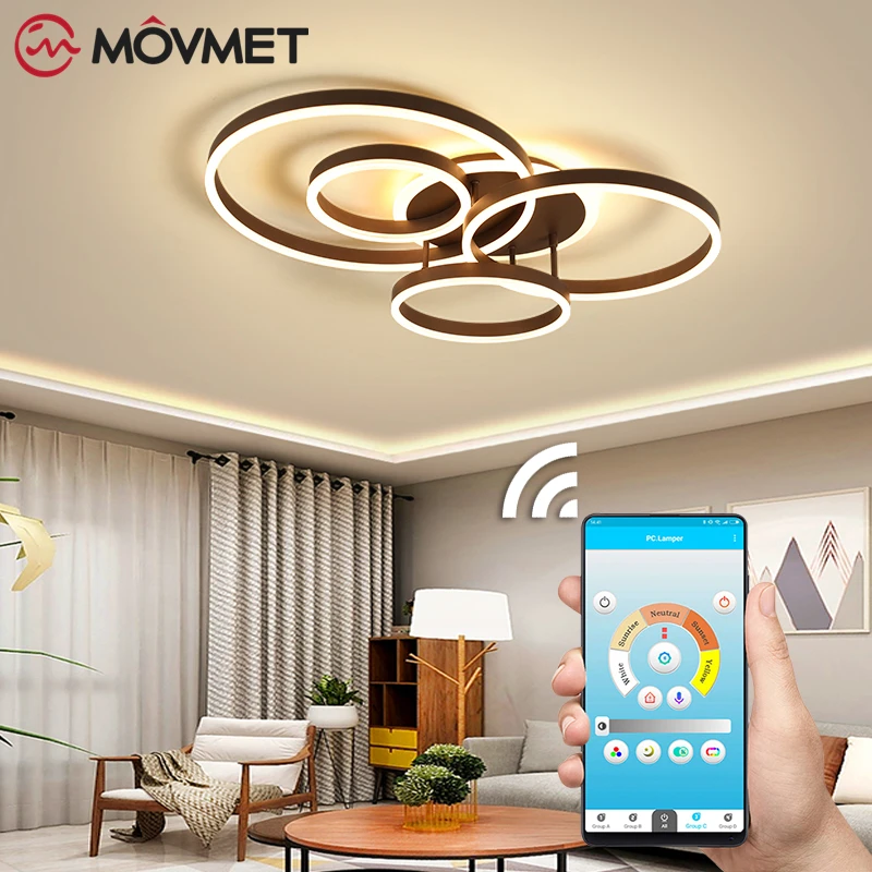 Современные потолочные светильники светодиодная лампа с приложением