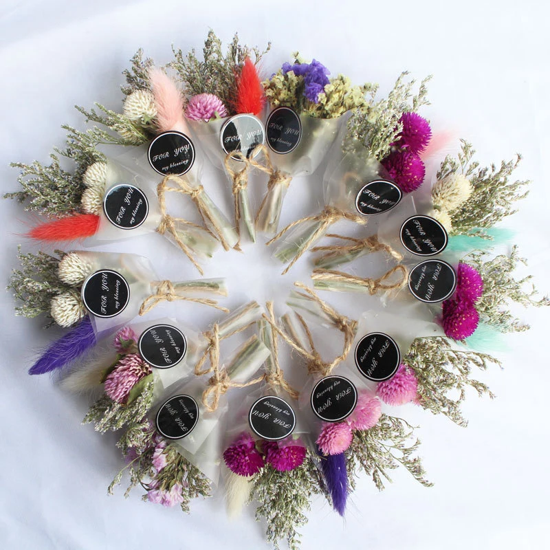 Искусственная трава с кристаллами миниатюрный букет сухих цветов на День