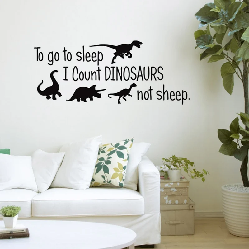 Виниловая наклейка на стену To Go Sleep I Count Dinosaur not sheep | Дом и сад