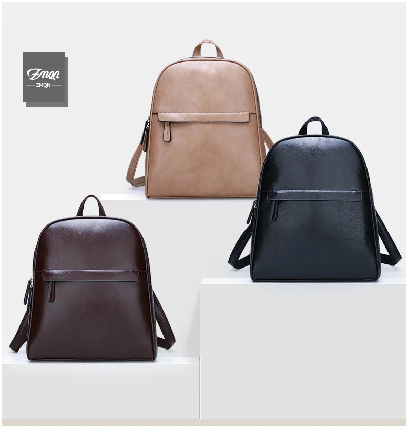 ZMQN, винтажный кожаный женский рюкзак,, Mochila Feminina, Большой Вместительный рюкзак, школьные сумки для девочек-подростков, сумка для женщин C130
