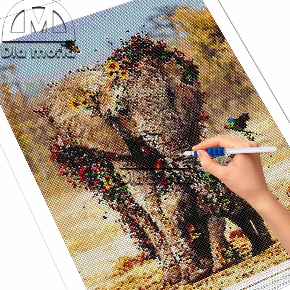 

Diy Diamond Painting Elephant Animal Cross Stitch Sale Diamond Embroidery Full Square Round Drill Mosaic Art Home Decor Sticker