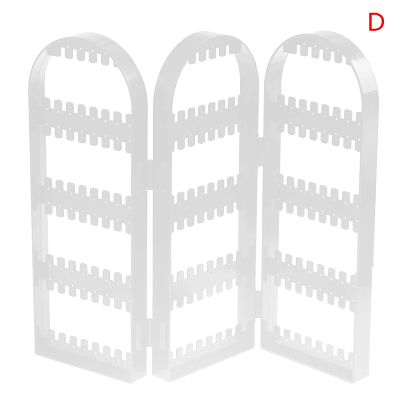 

Plastic Clear Earrings Studs Display Rack Folding Screen Earring Jewelry Display Stand Holder Storage Box