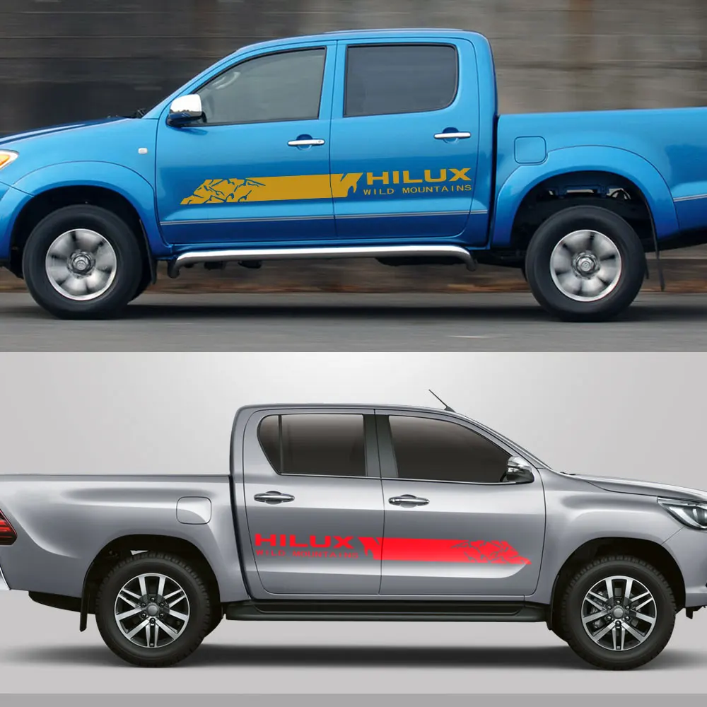Toyota Hilux Vigo Revo пикап дверь боковые полосы наклейка для грузовика дикие горы