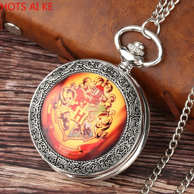 

Silver Necklace watches Ravenclaw Clock Retro Snitch Quidditch Quartz Pocket Watch Necklace Gift